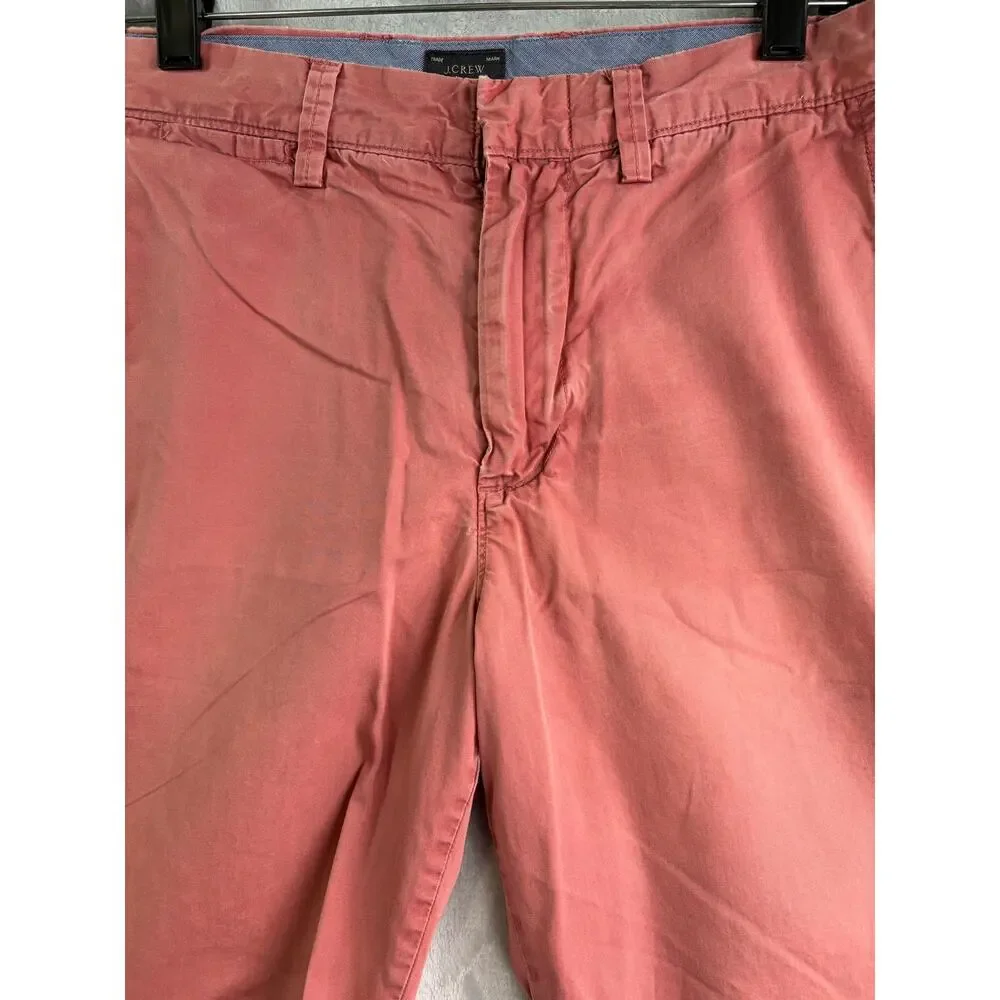 J.Crew Men's Salmon Pink Flat Front Cotton Chino Shorts - Size 29W/10.5
